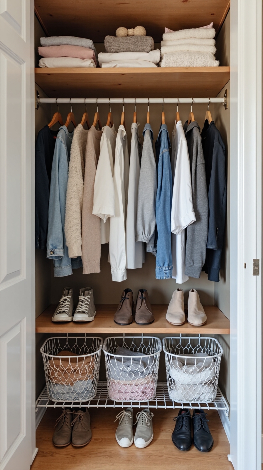 maximized vertical storage with baskets