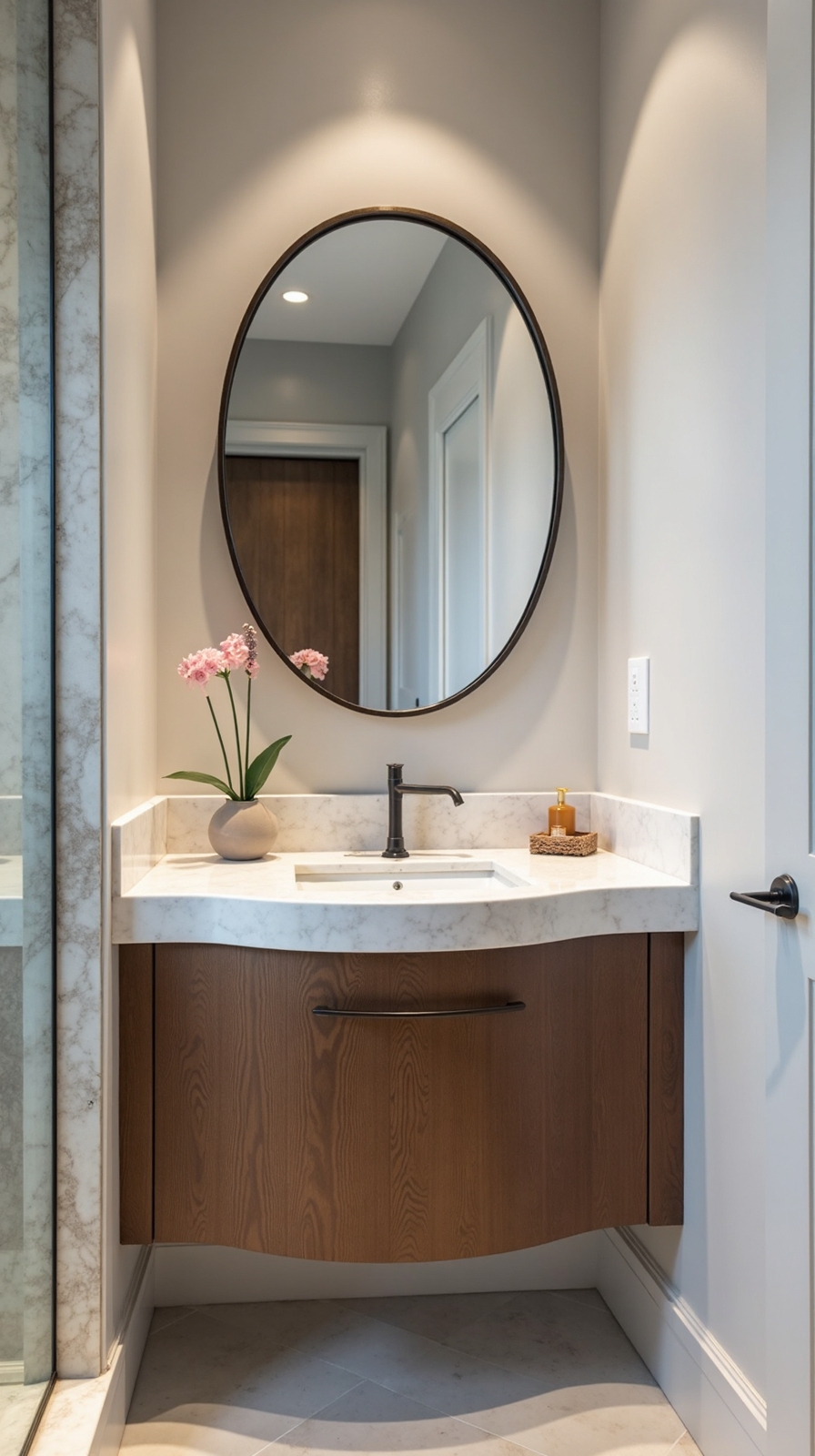 maximizing awkward bathroom corner spaces