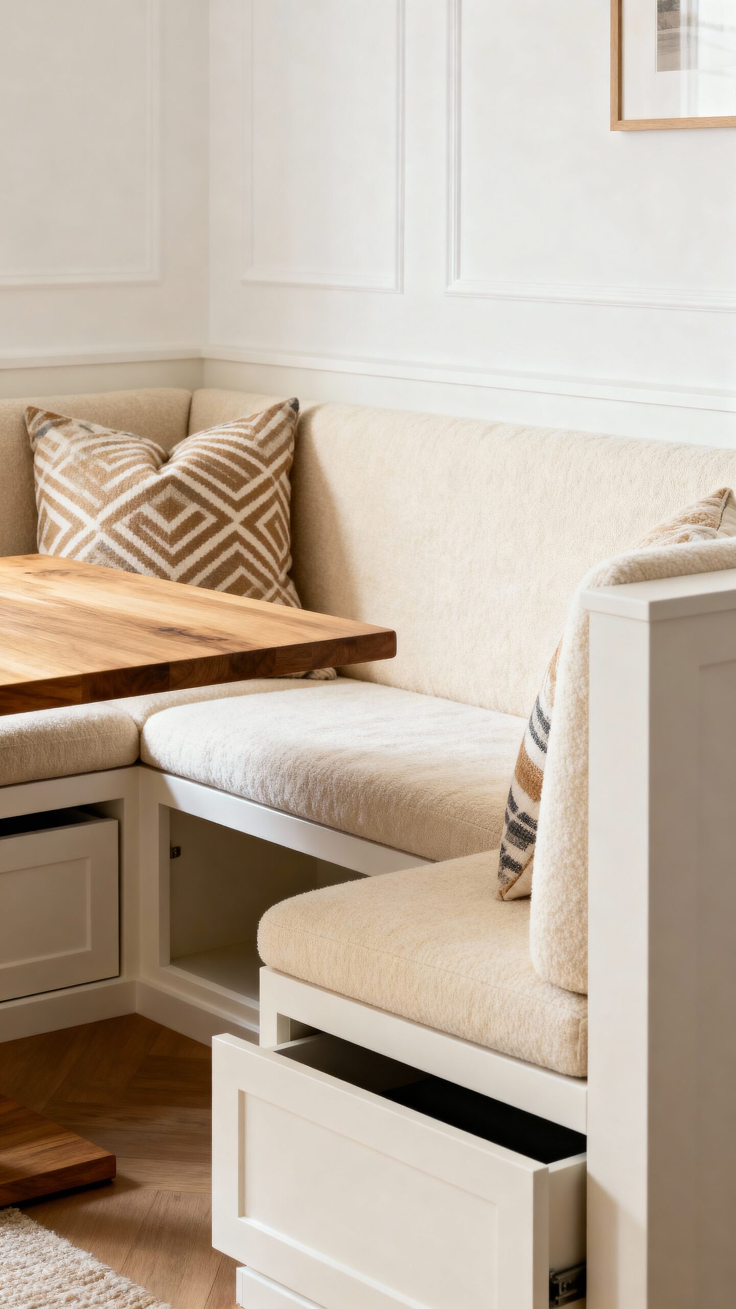 maximizing space with built in banquette