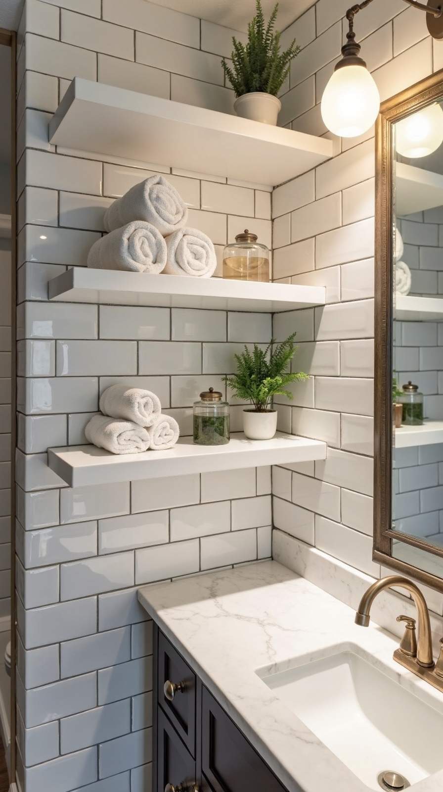 maximizing vertical bathroom storage elegantly