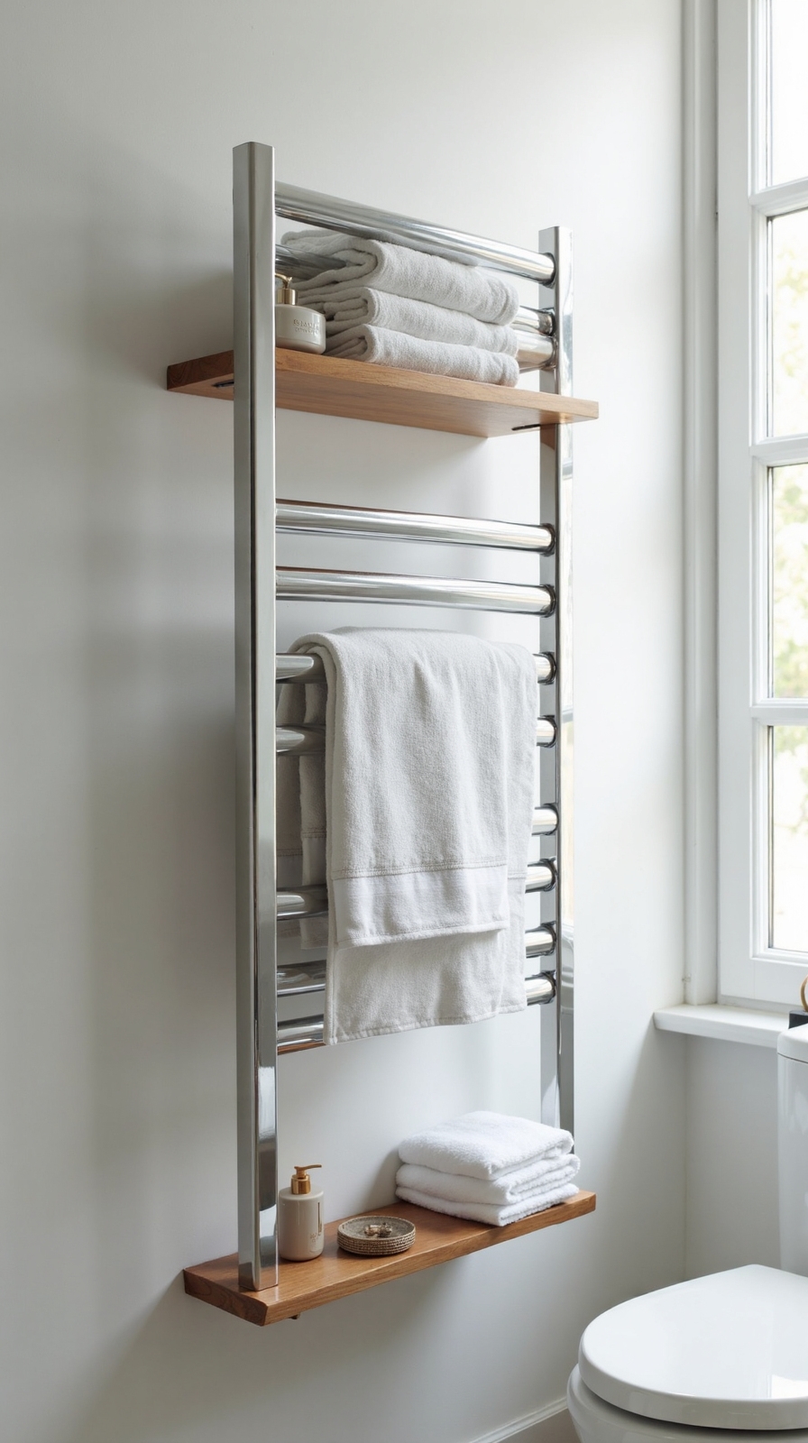 maximizing vertical bathroom storage space