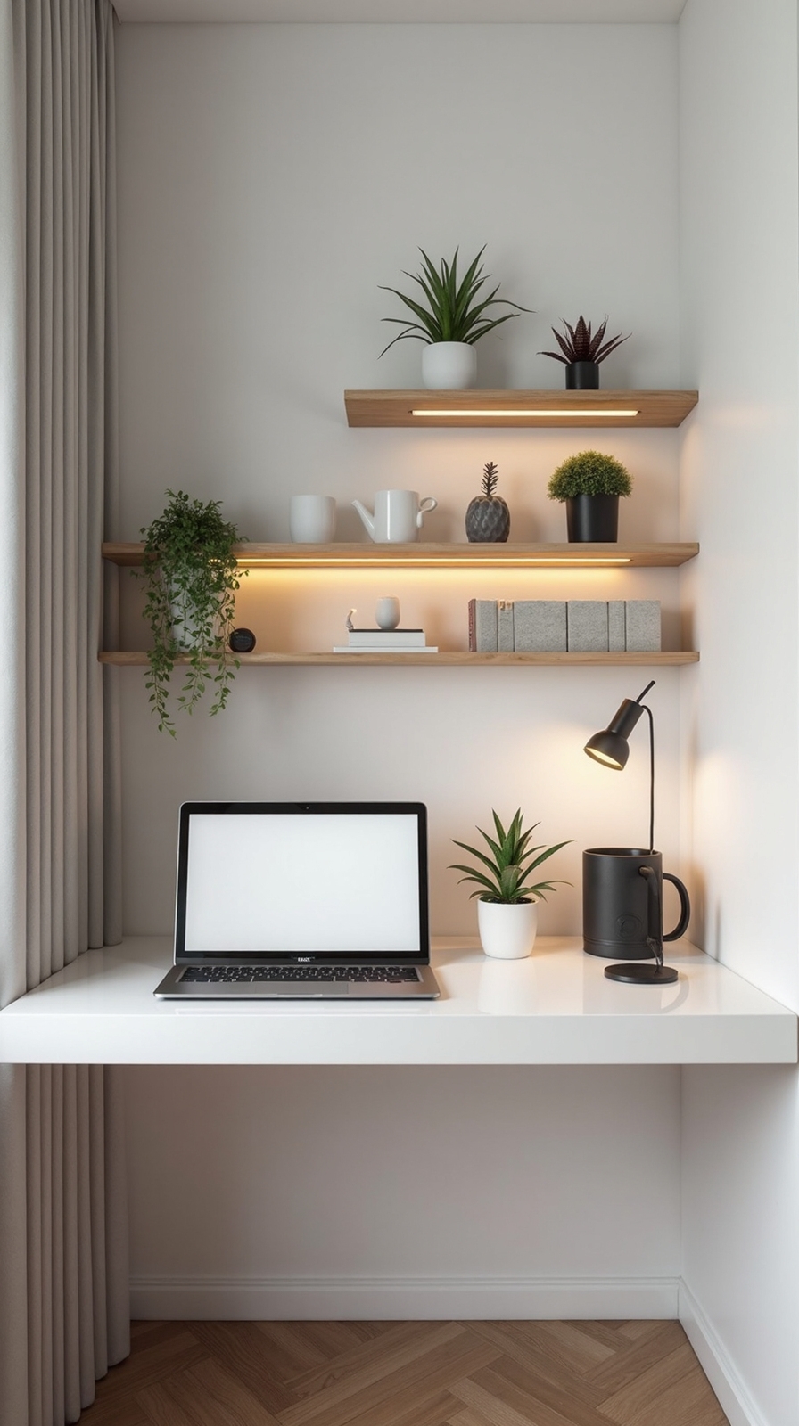 maximizing workspace with minimalist storage