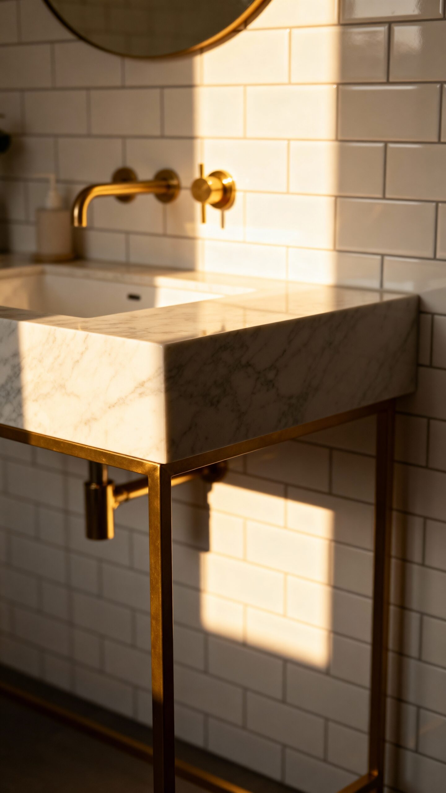 metallic legs elevate contemporary bathroom style