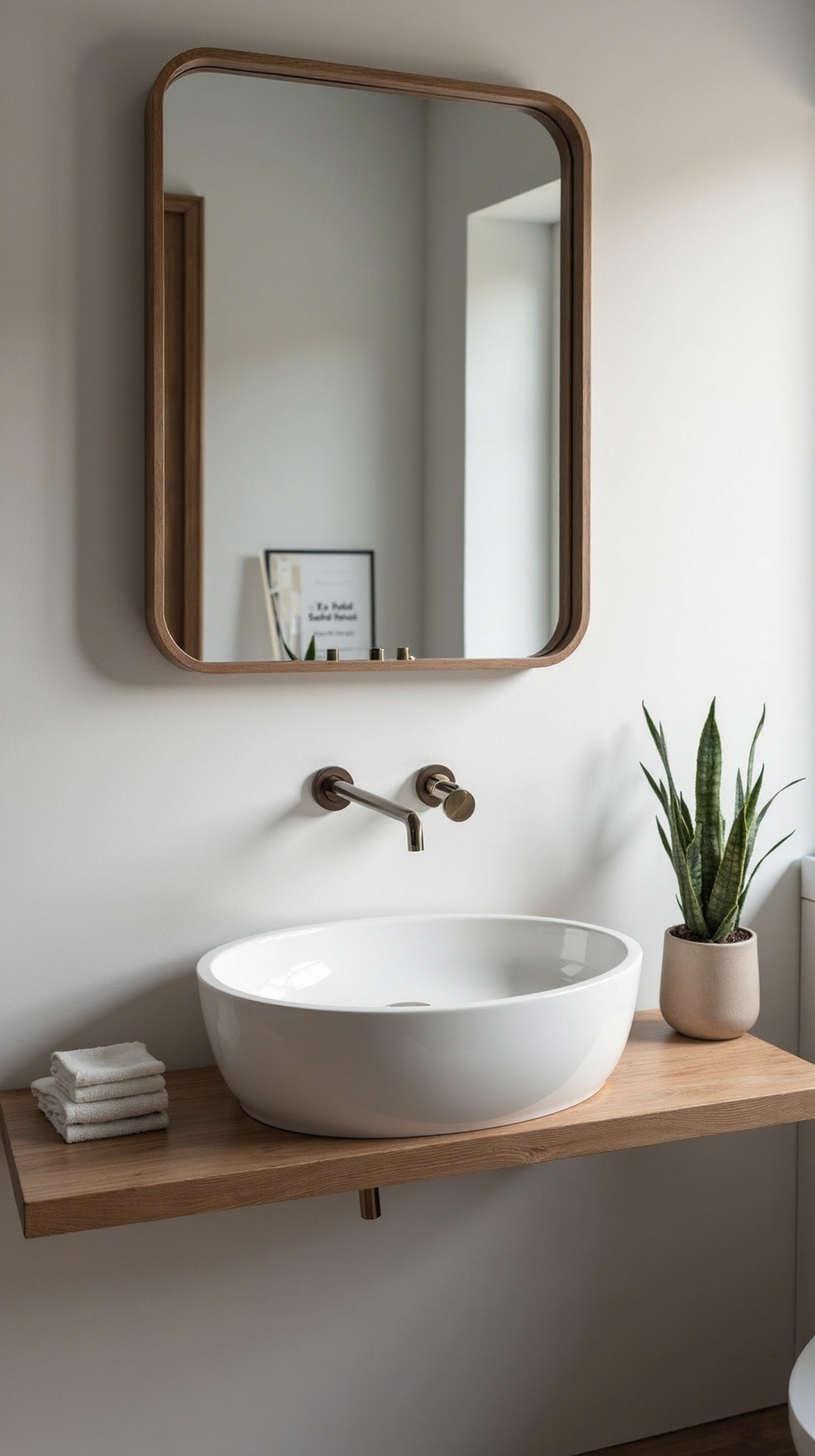 minimalist bathroom vanity focal point