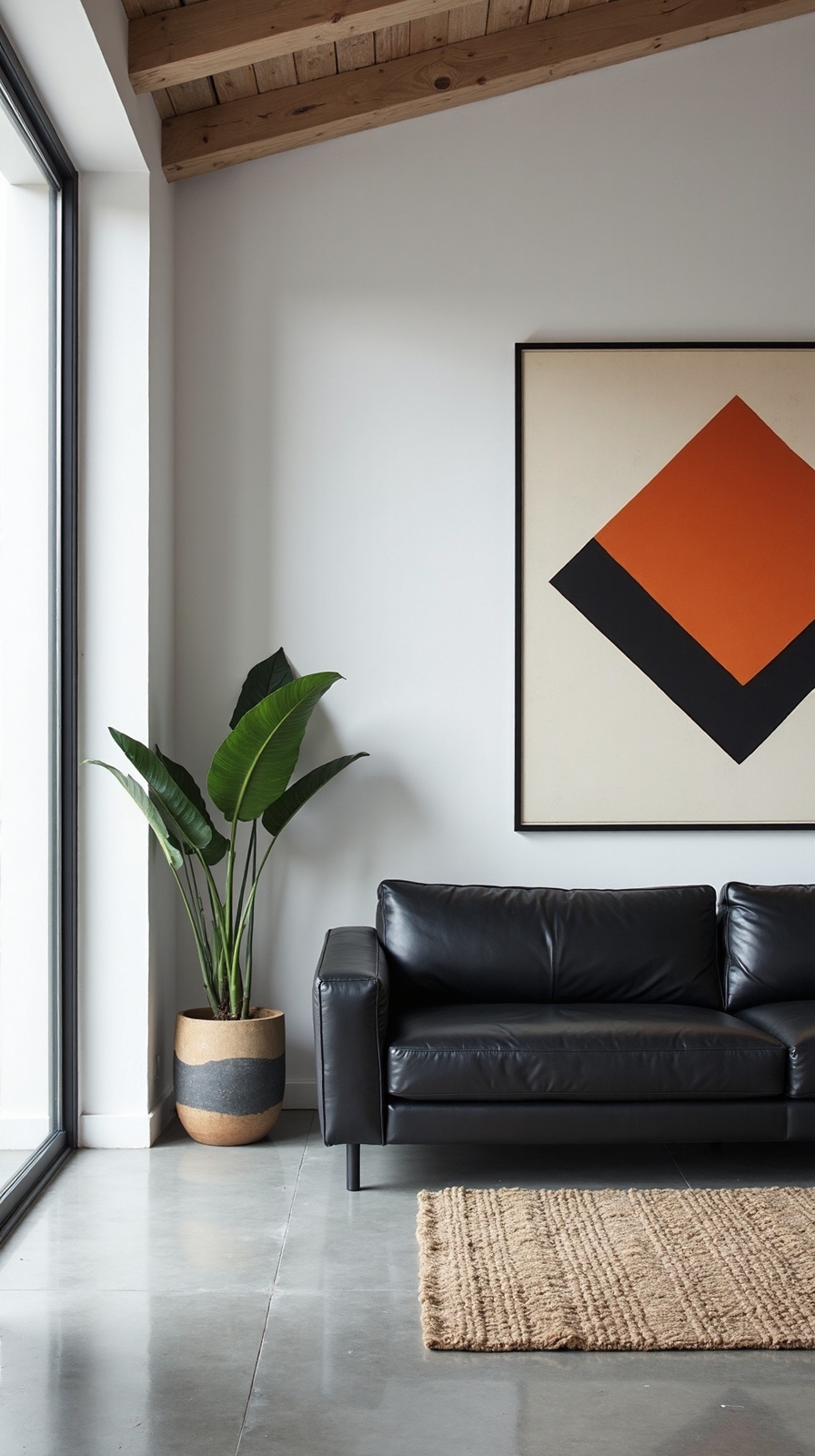 minimalist black couch statement art design