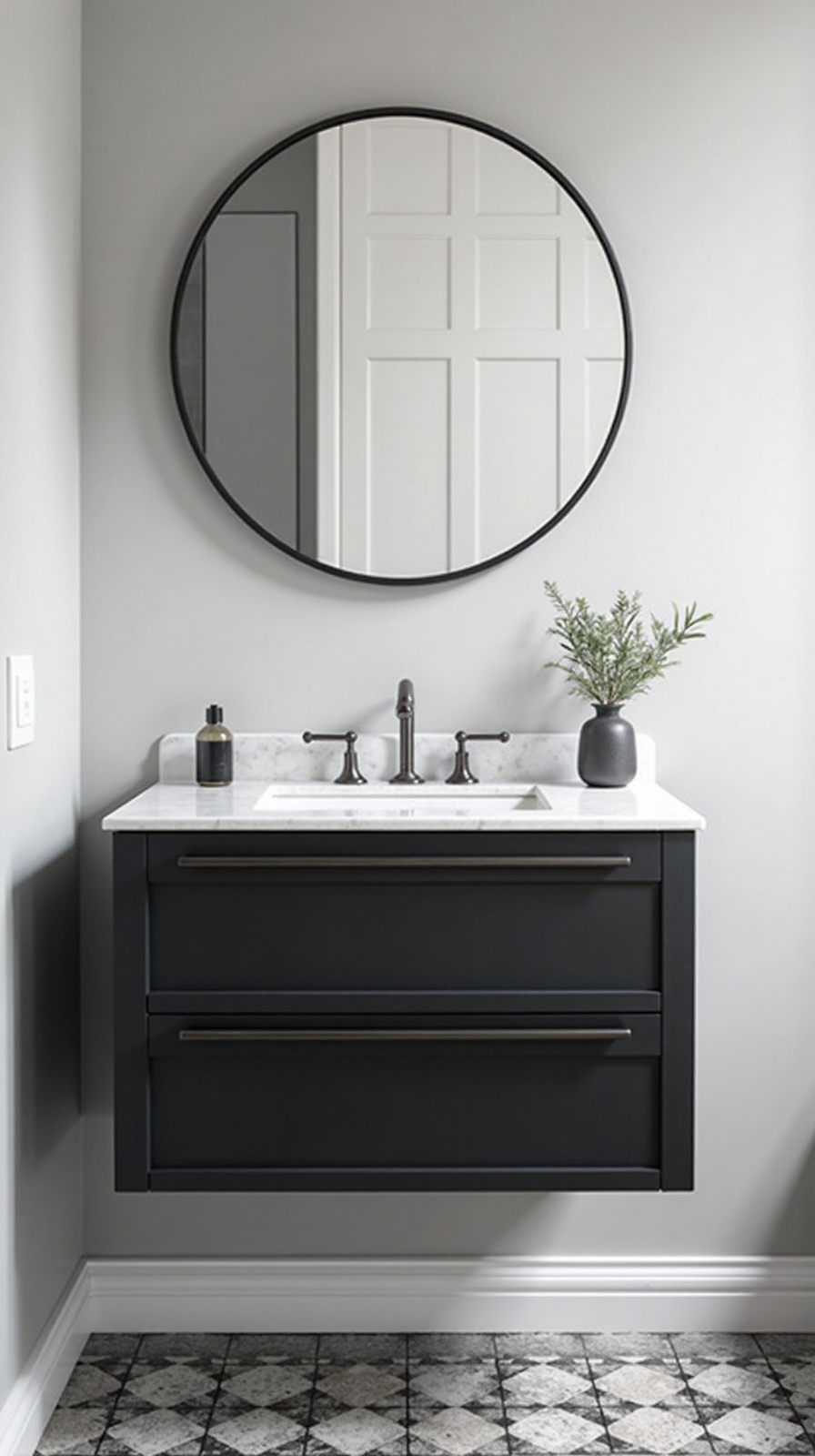 minimalist floating streamlined bathroom vanity