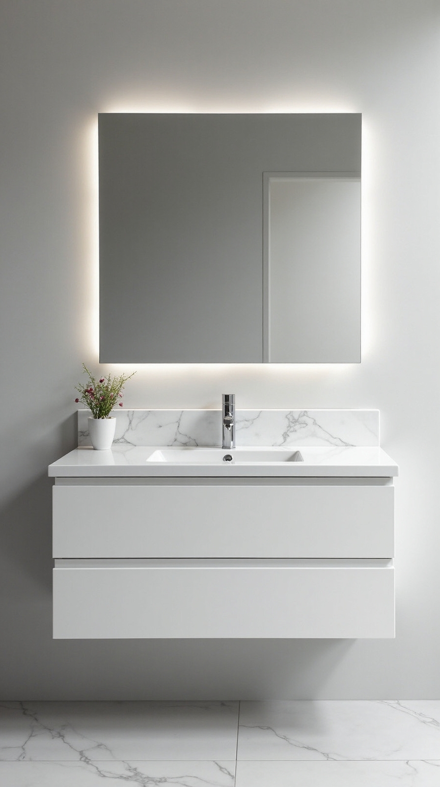 minimalist floating vanity bathroom design