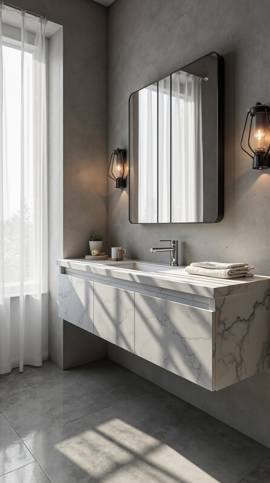 minimalist floating vanity design essence