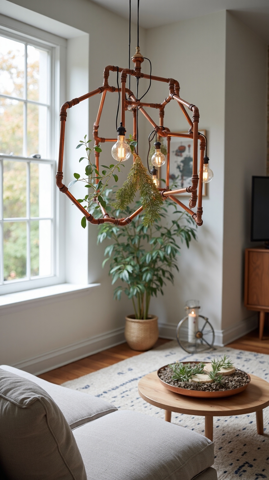 minimalist industrial organic hanging mobile