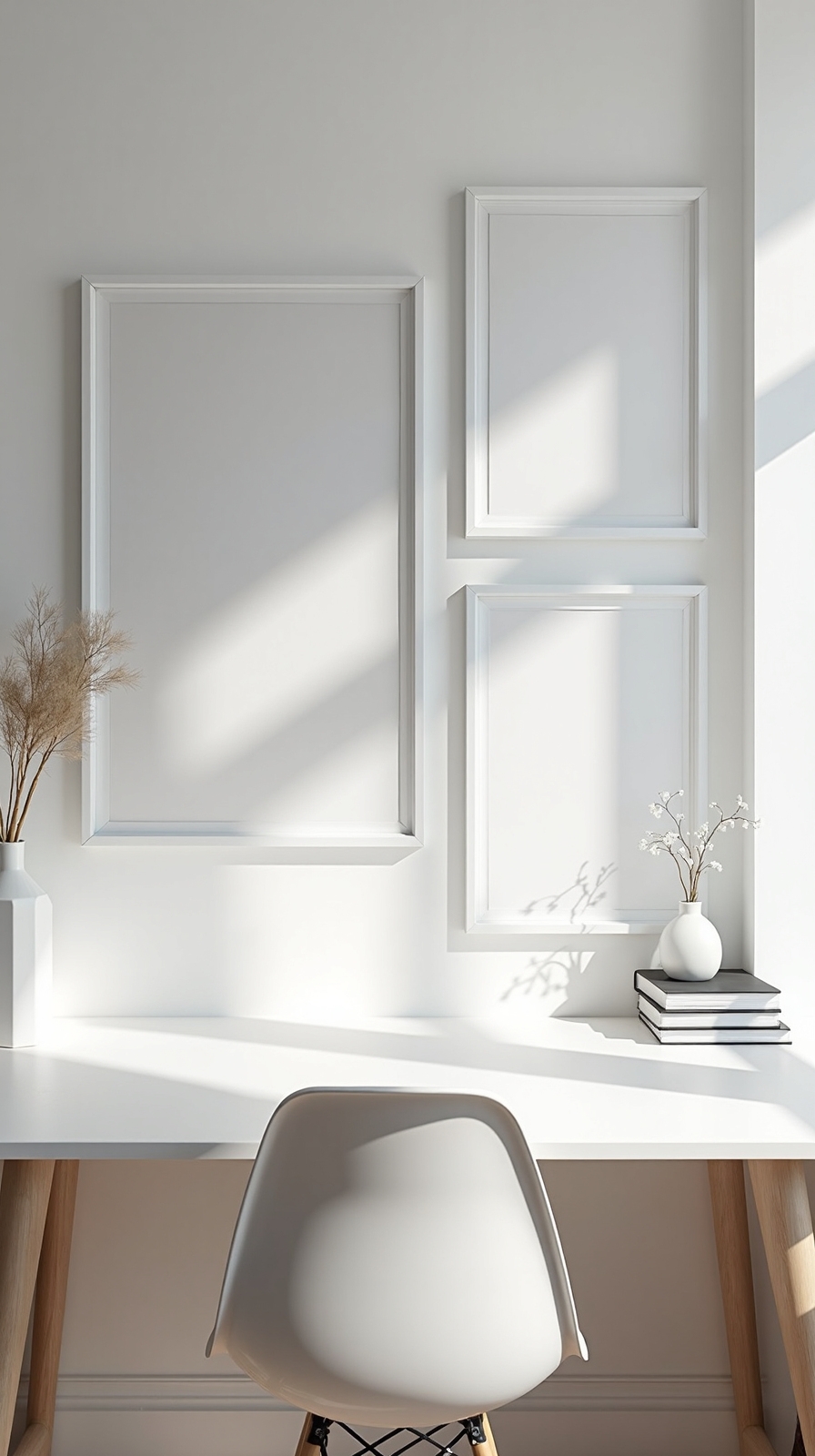 minimalist inspiring workspace gallery wall display