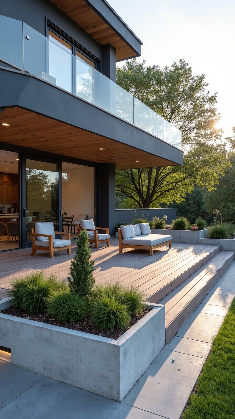 minimalist modern outdoor living space