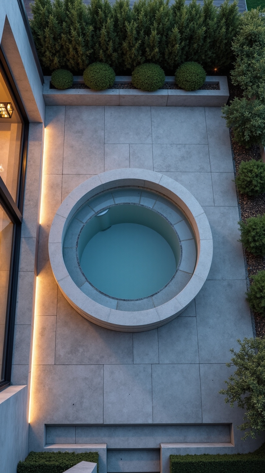 minimalist modern stone deck design