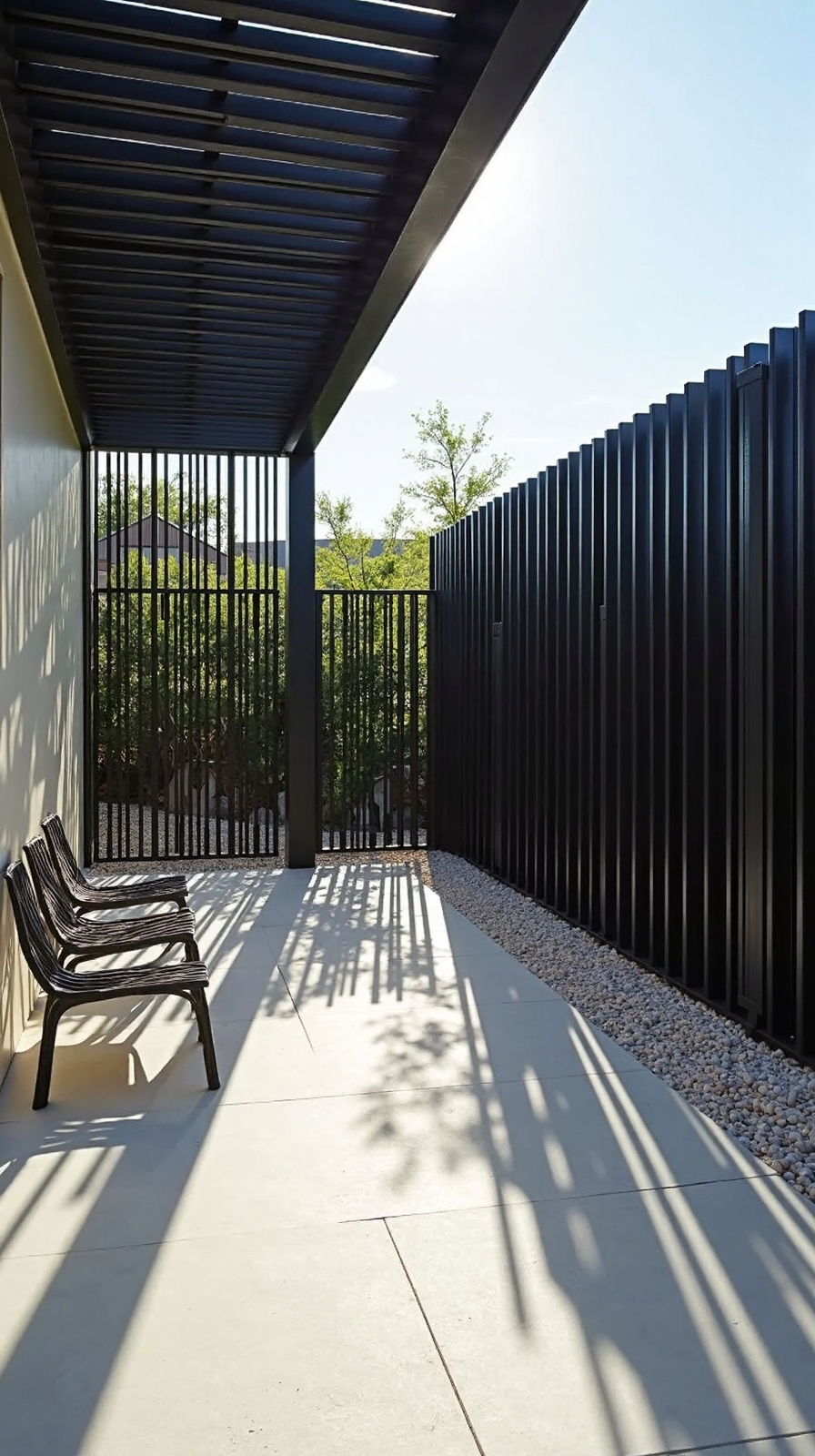 minimalist modular monochrome privacy screens