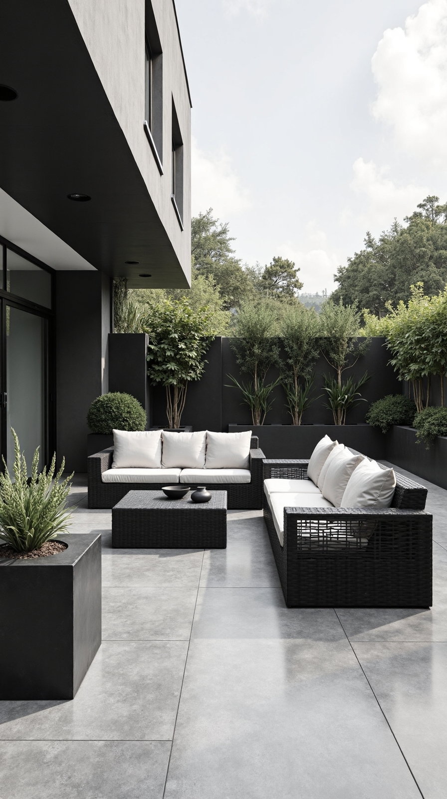 minimalist monochrome clean lined outdoor furniture