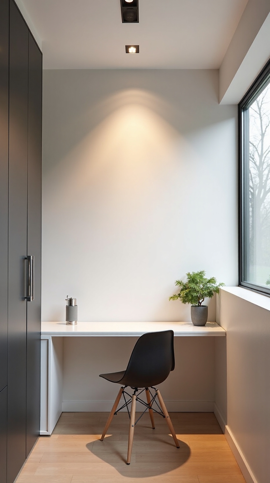 minimalist recessed adjustable workspace