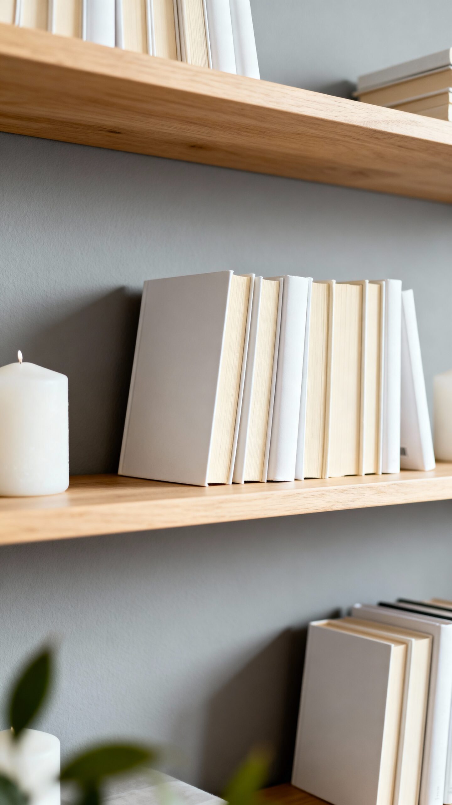 minimalist scandinavian bookshelf styling guidance