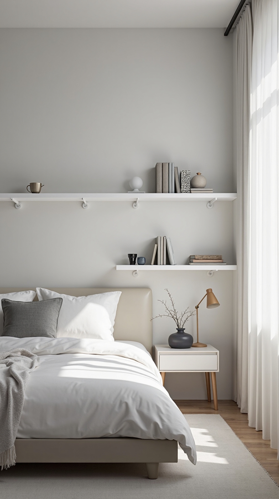 minimalist space saving customizable floating shelves