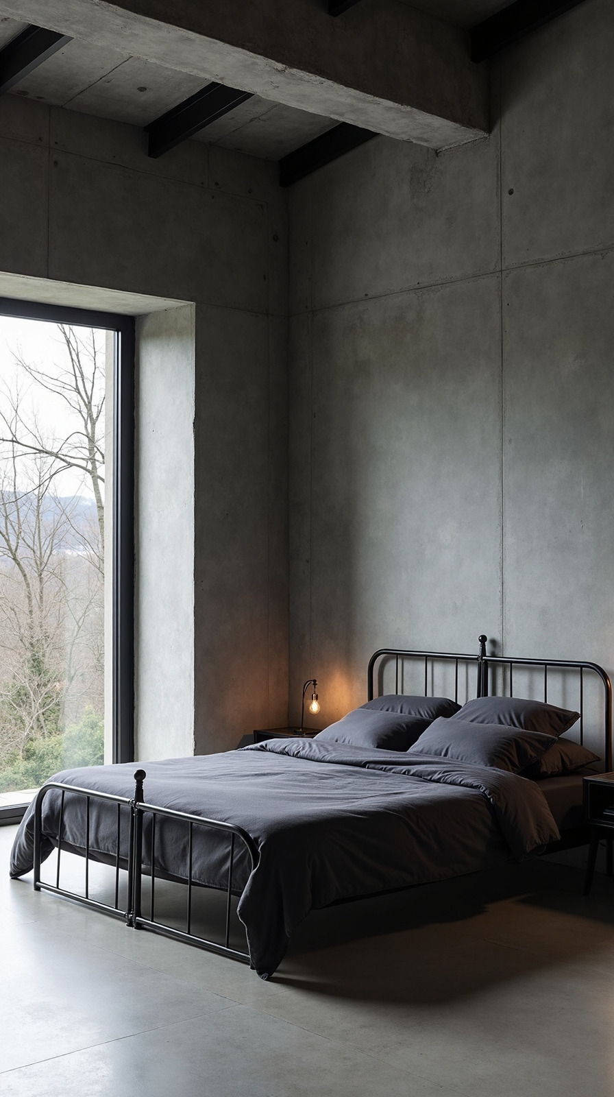 modern industrial bedroom decor