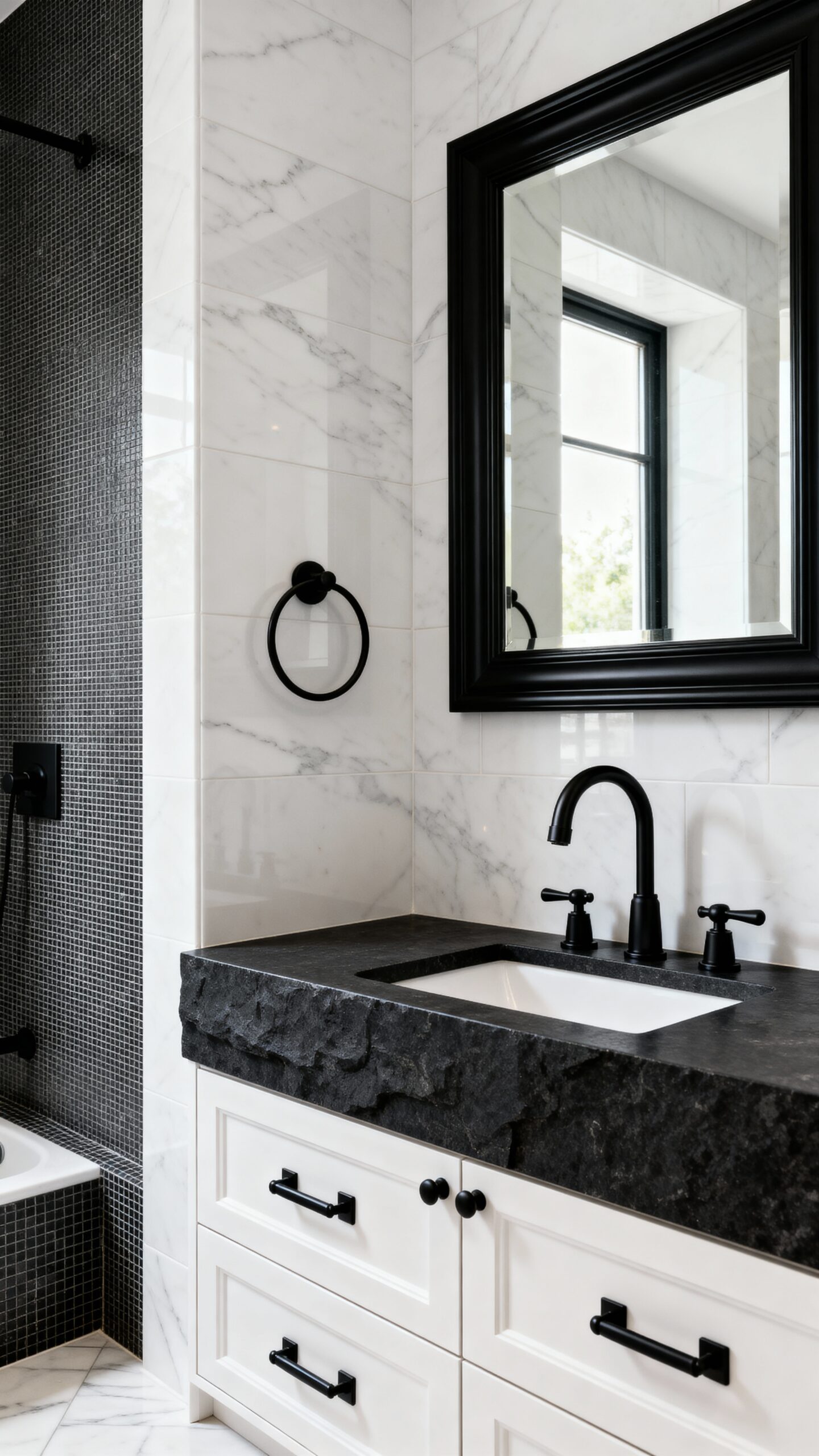 modern sophisticated contrast black accents