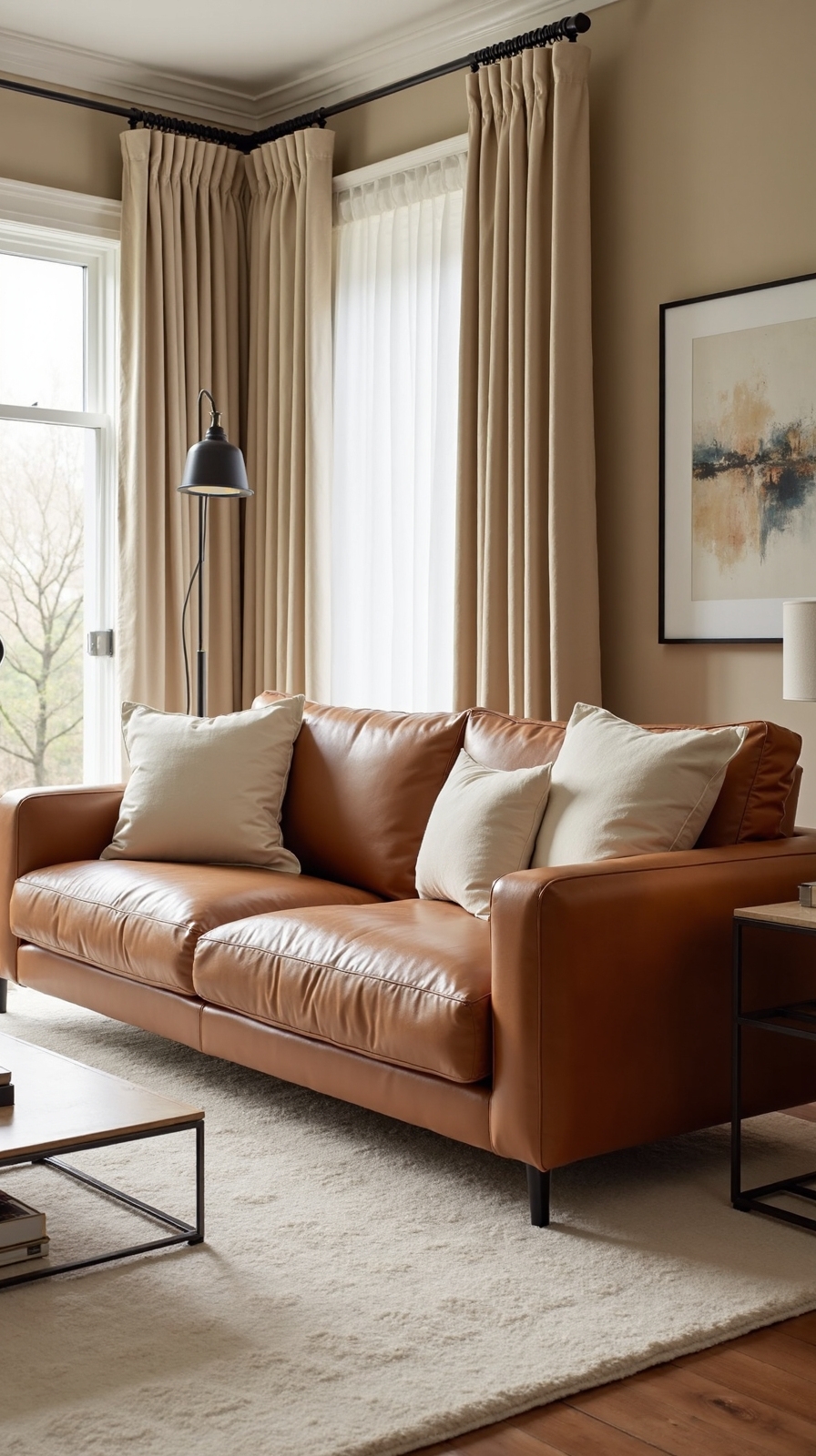 monochromatic camel and cream harmony