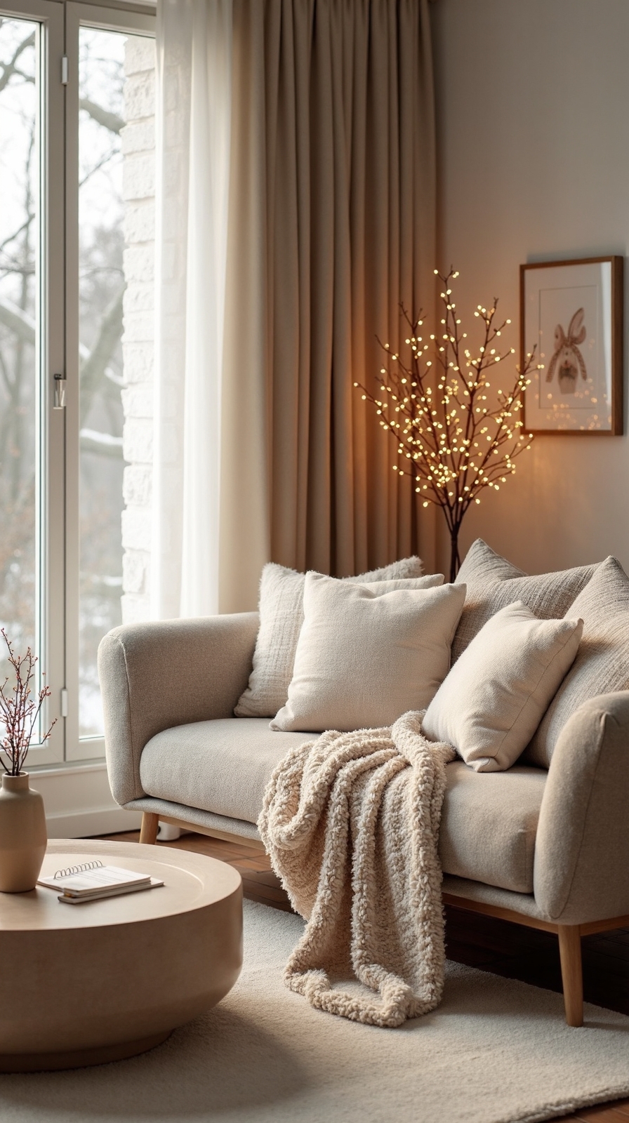 monochromatic cozy winter decor harmony
