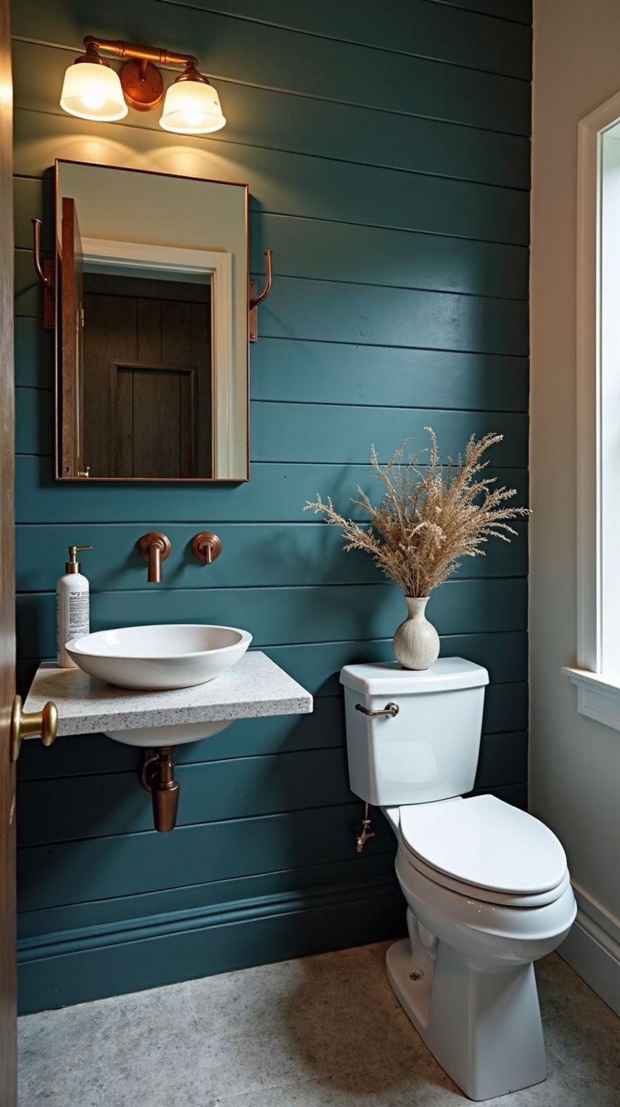 moody coastal bathroom elegance