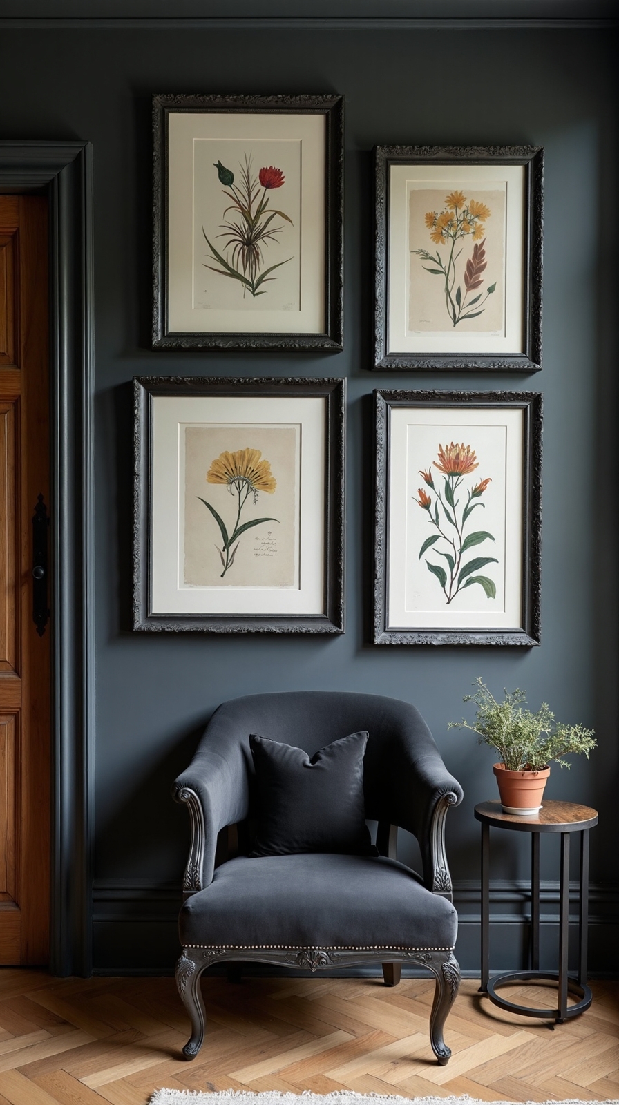 moody dark sophisticated gallery wall