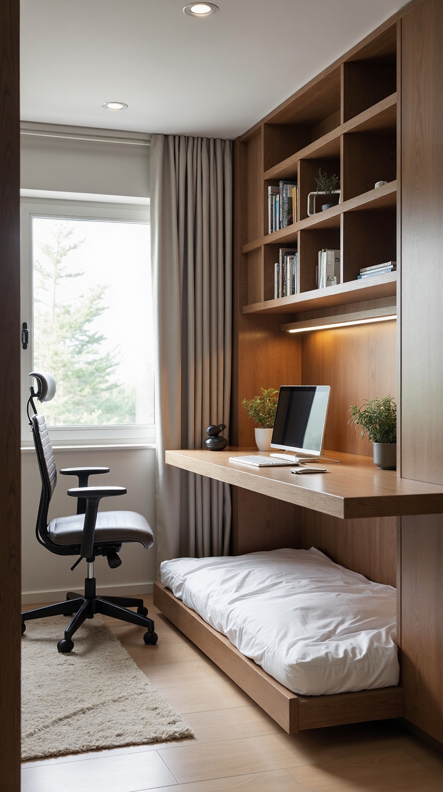 multifunctional guest room office setup