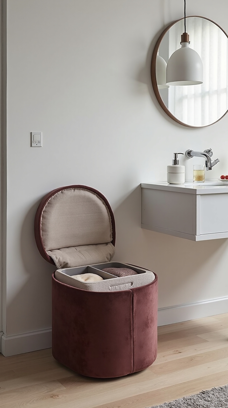 multifunctional hidden storage vanity stool