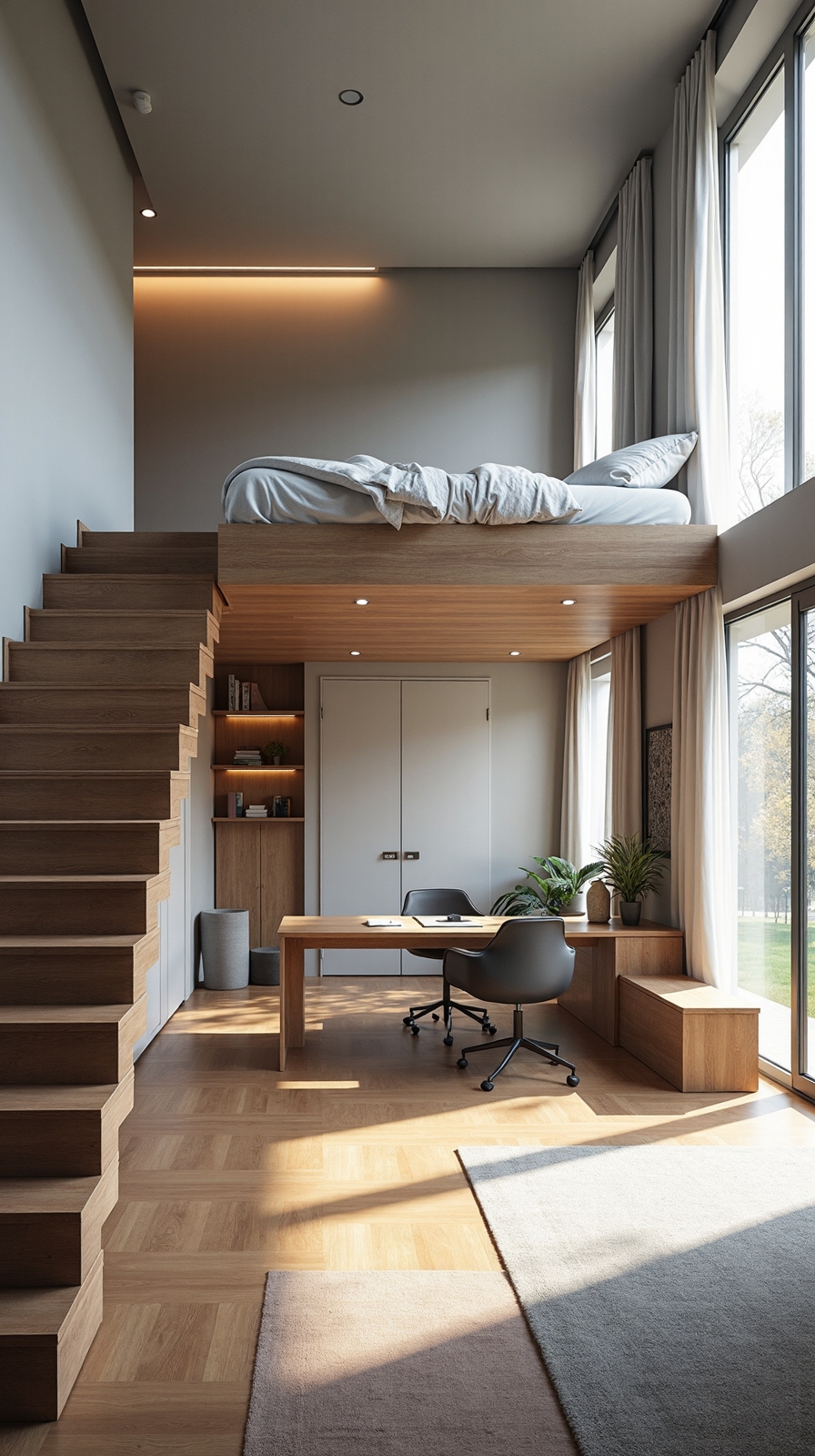multifunctional open elevated living space