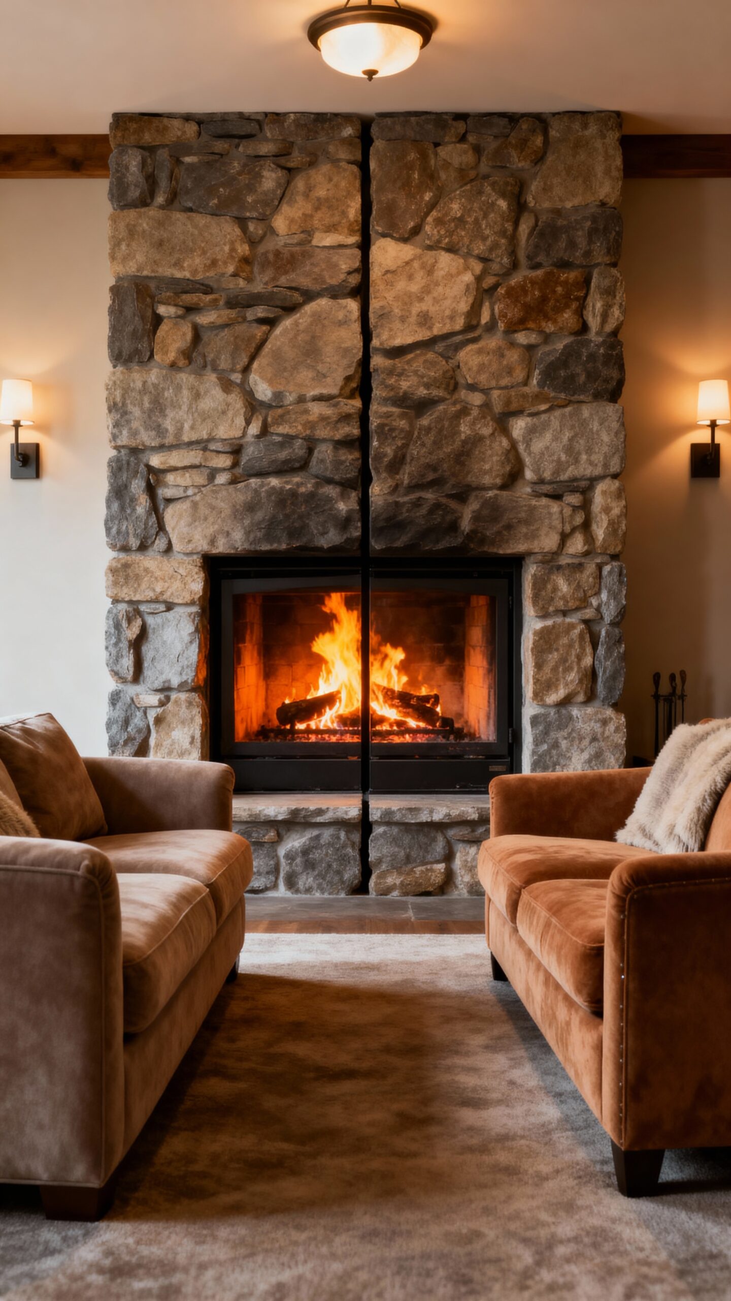 multifunctional space saving fireplace room divider