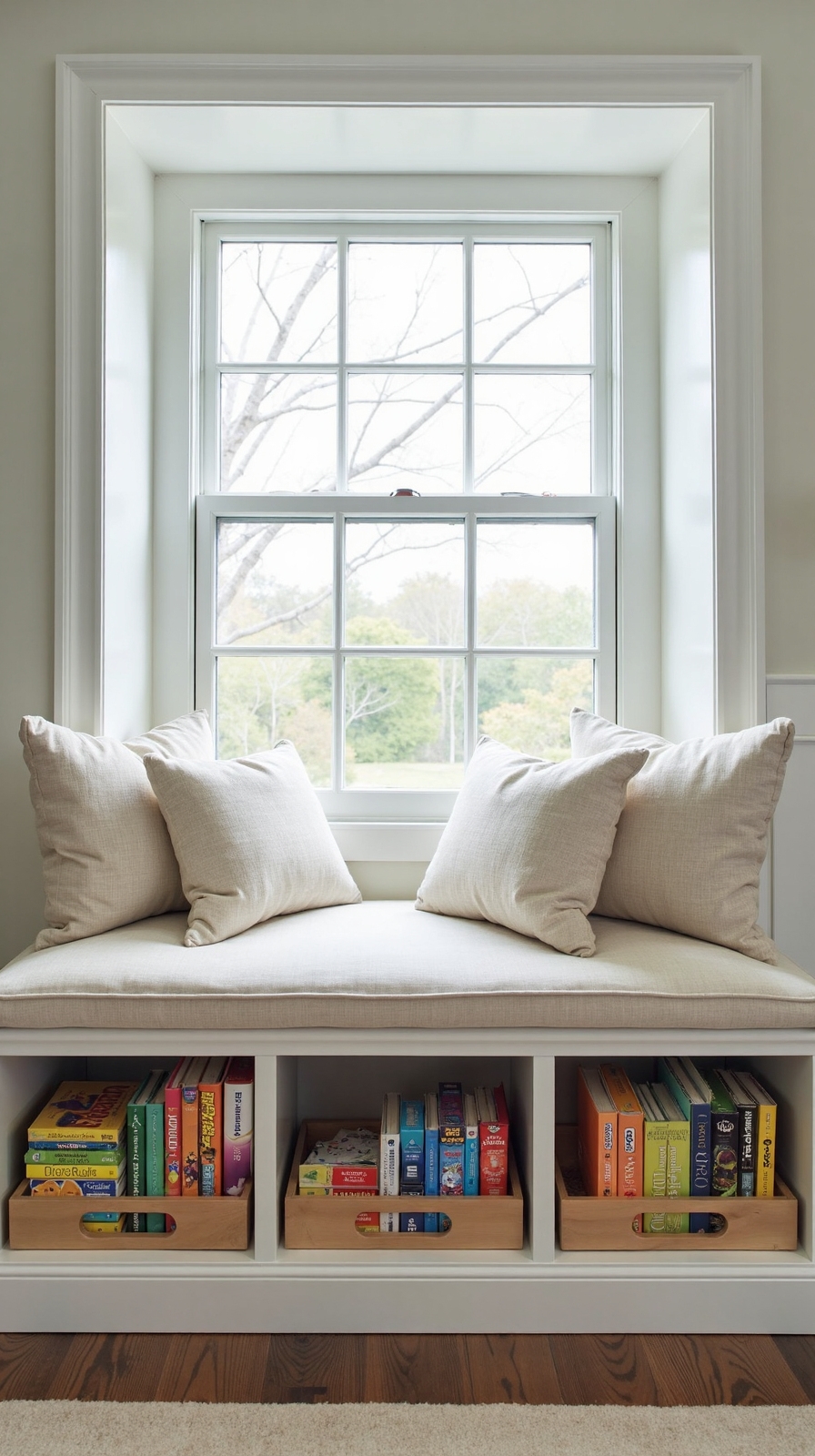 multifunctional window seat with hidden storage