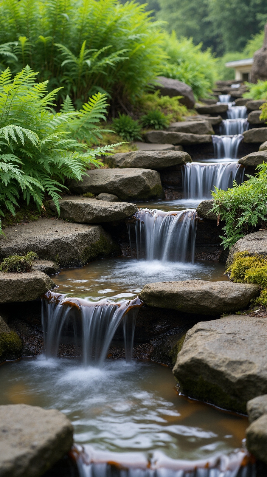 natural stone waterfall oasis