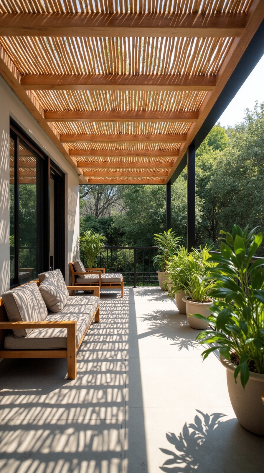 natural sustainable bamboo patio extension