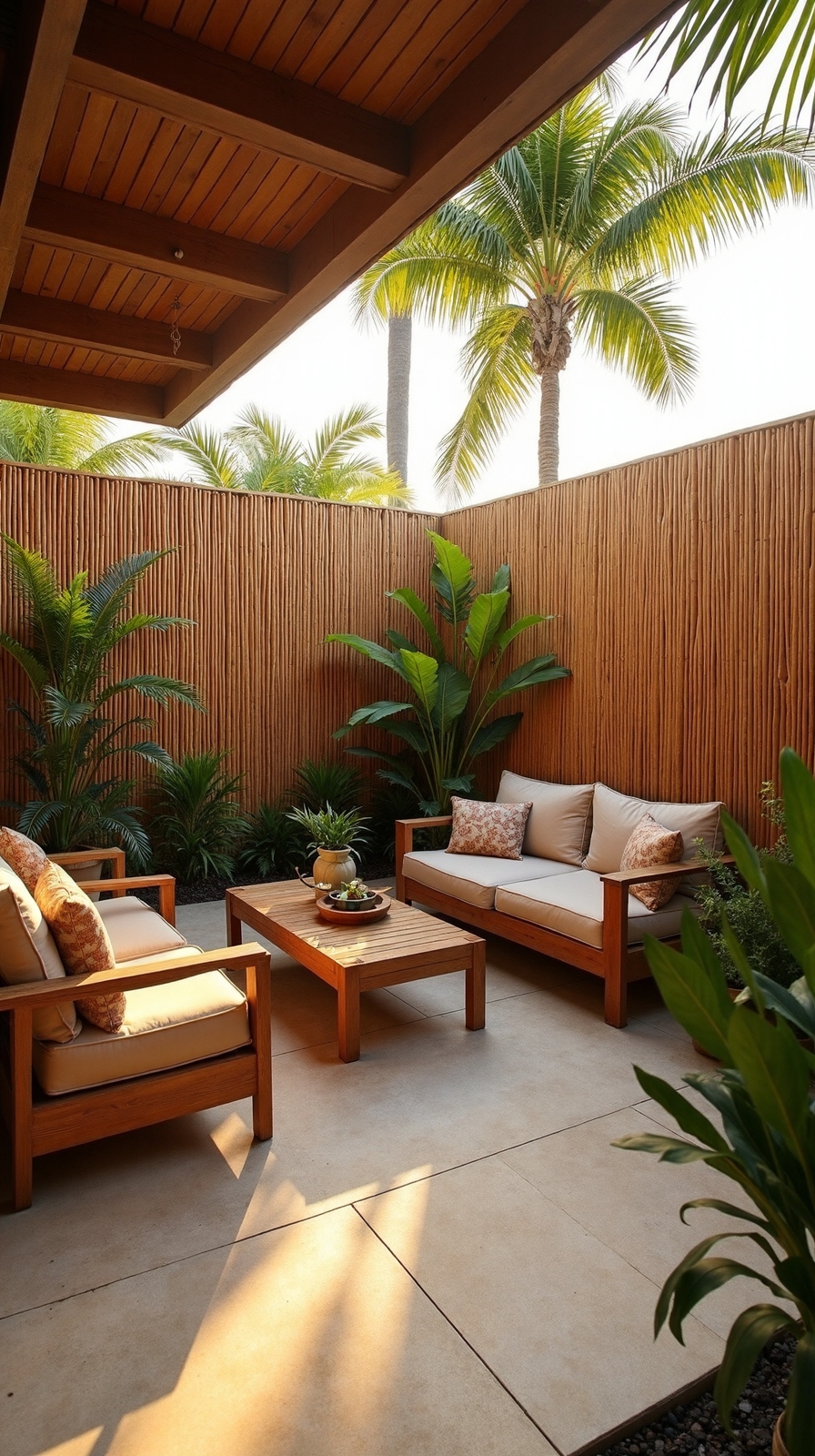 natural tropical patio retreat