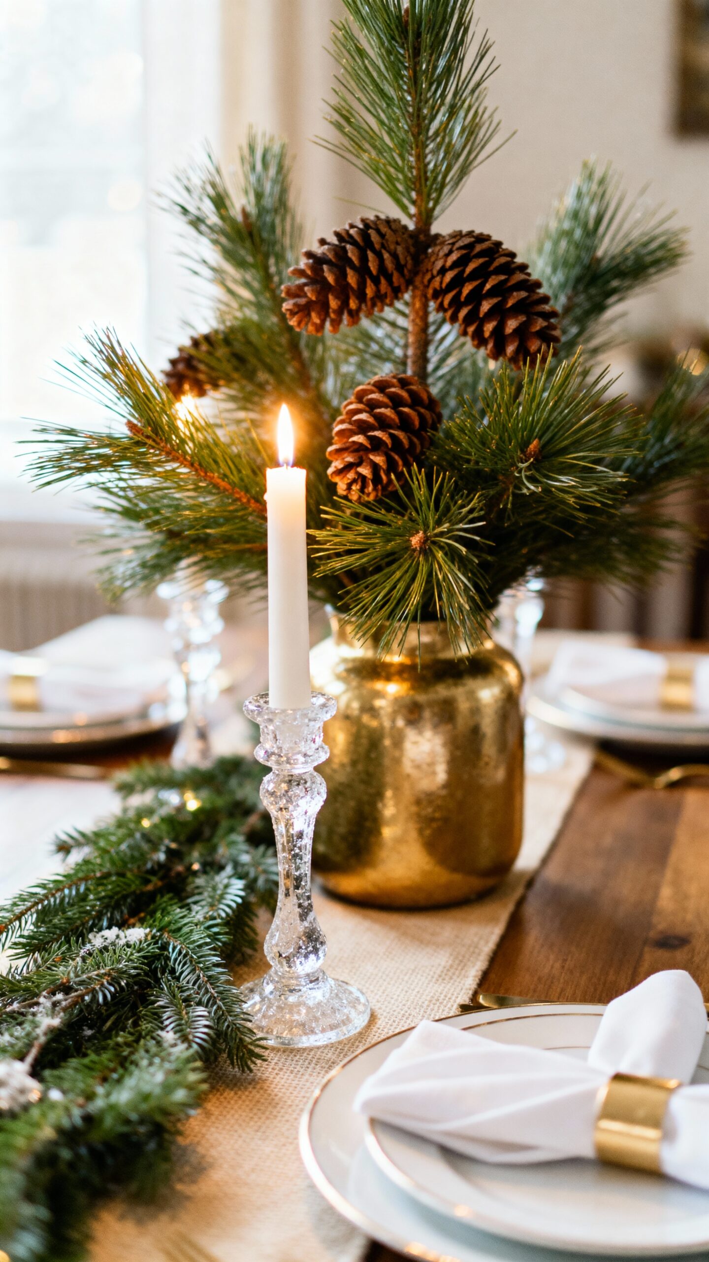 natural winter centerpiece arrangement