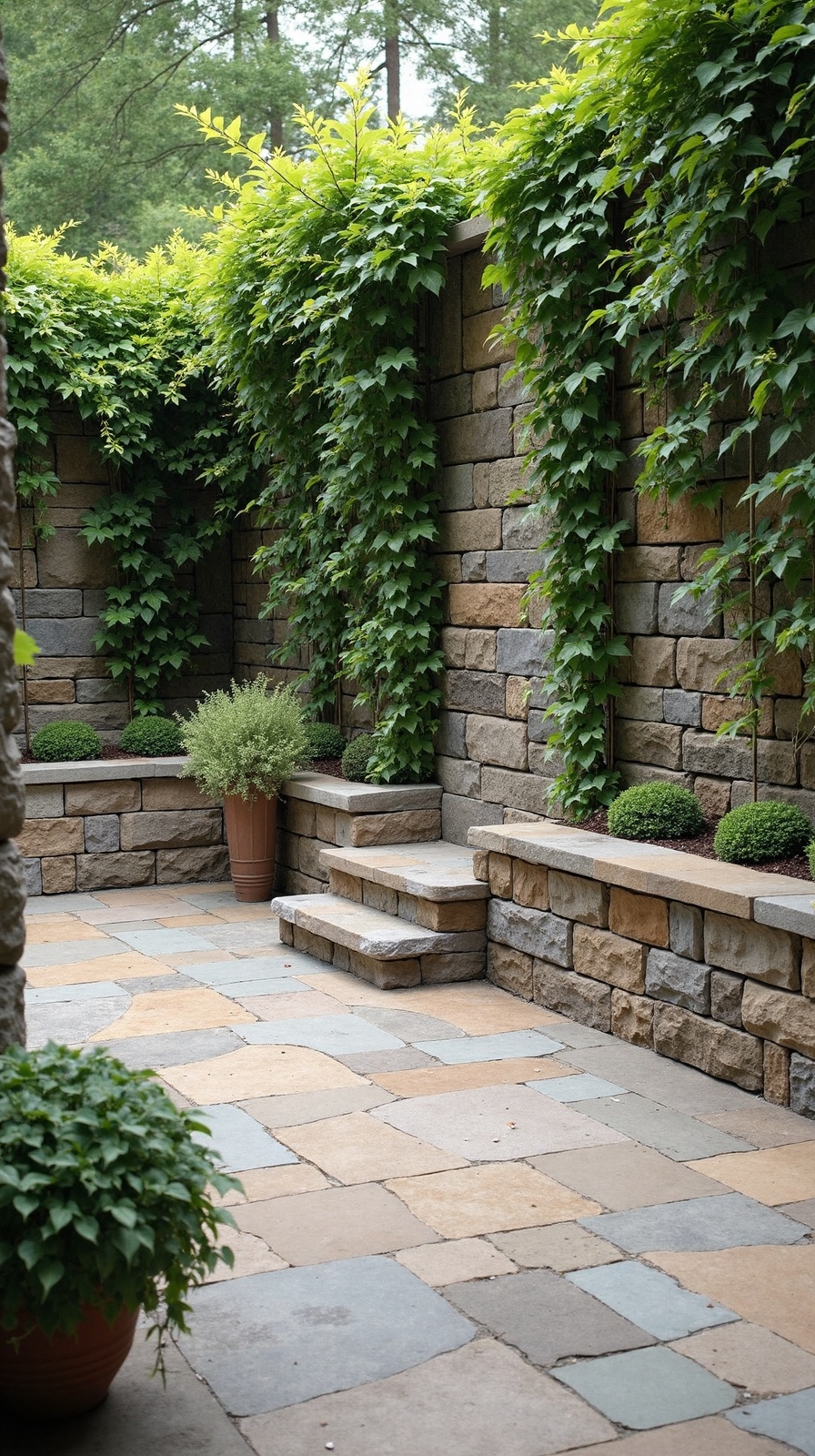 naturalistic stone wall living backdrop