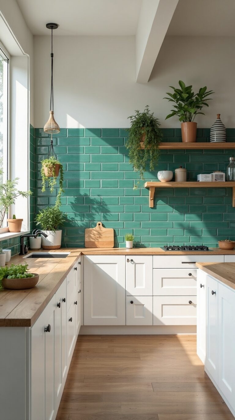 nature inspired kitchen tiles