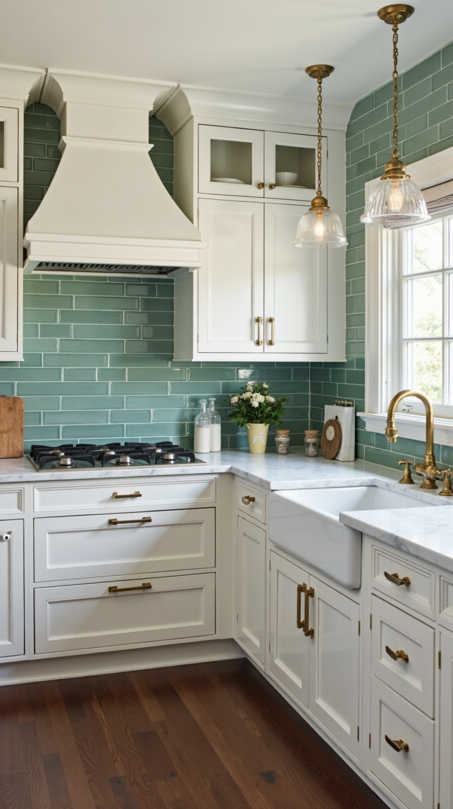 nature inspired sage green subway tiles