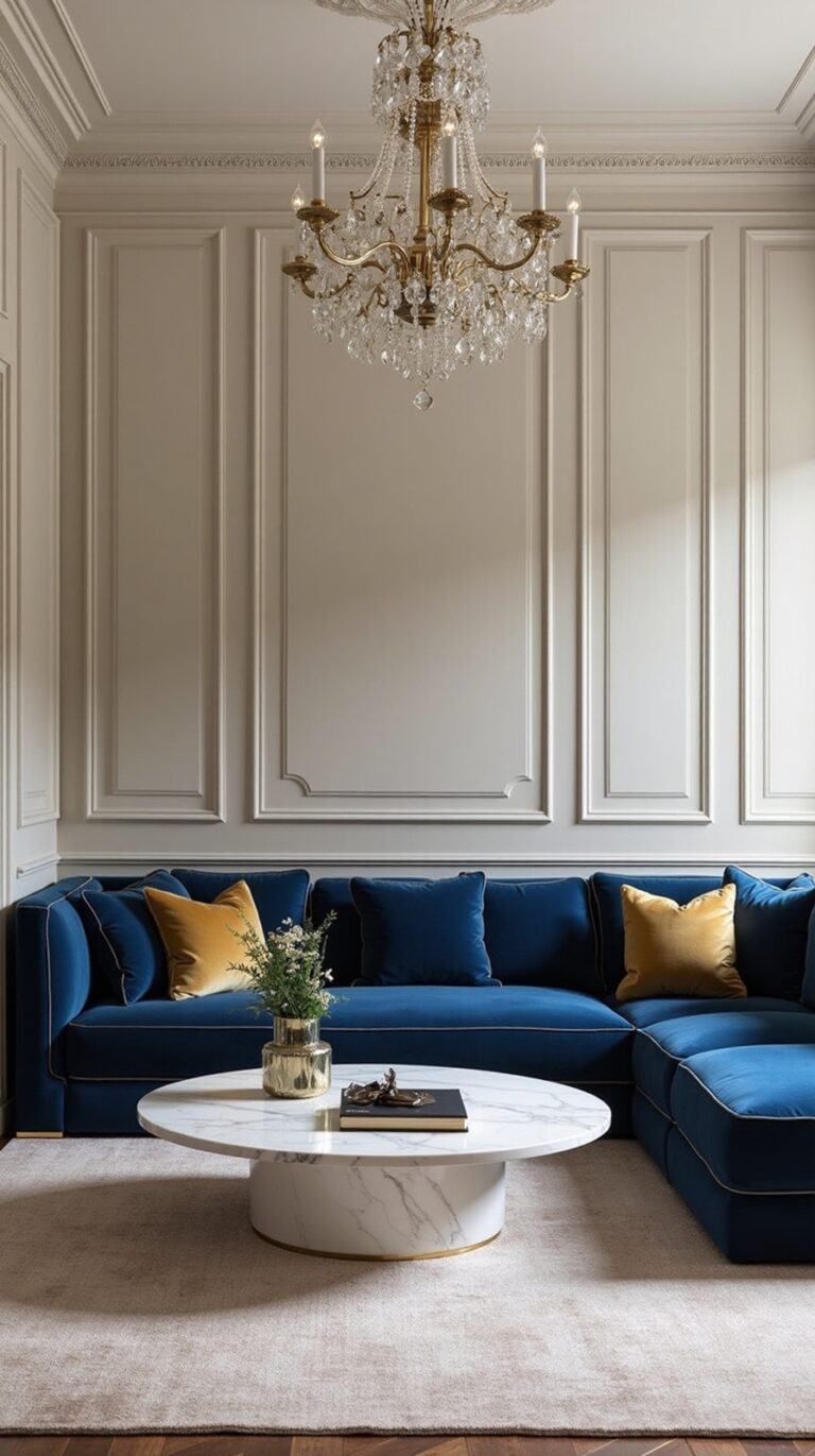 navy blue couch sophistication
