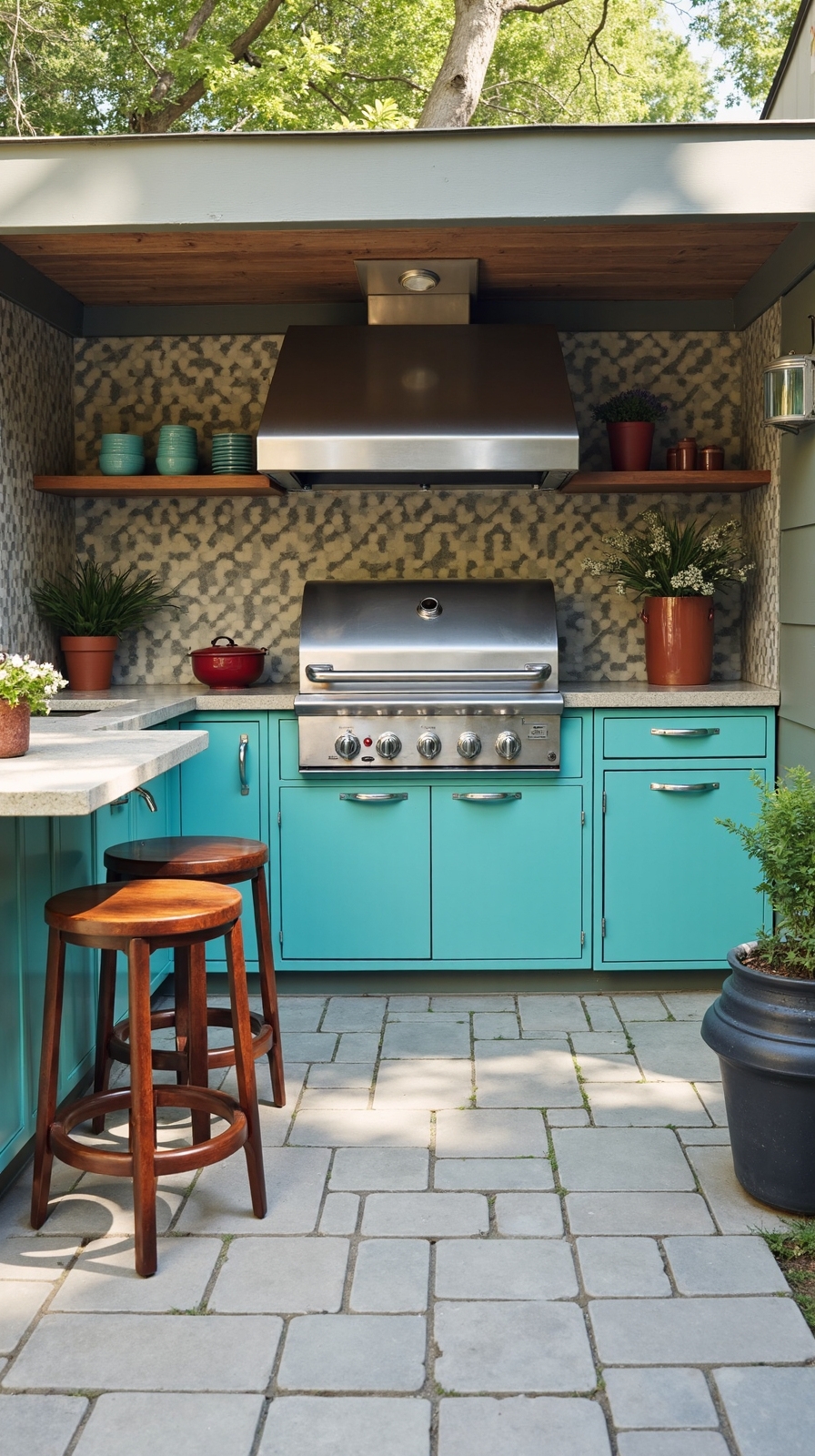 nostalgic vintage inspired outdoor culinary oasis