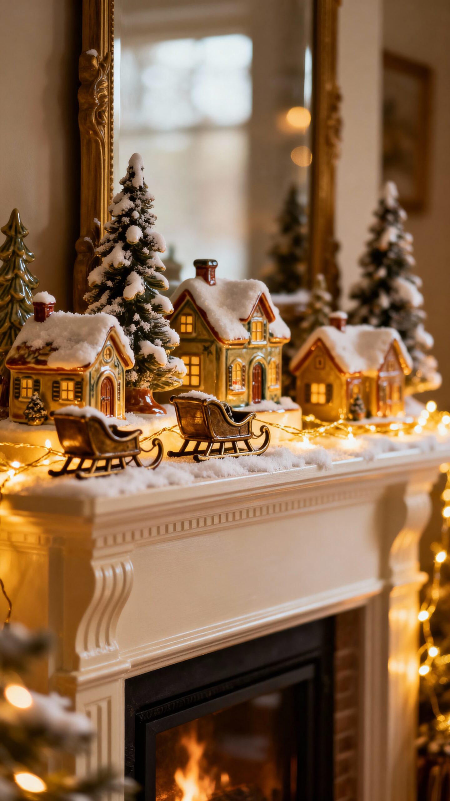 nostalgic winter village scene creation