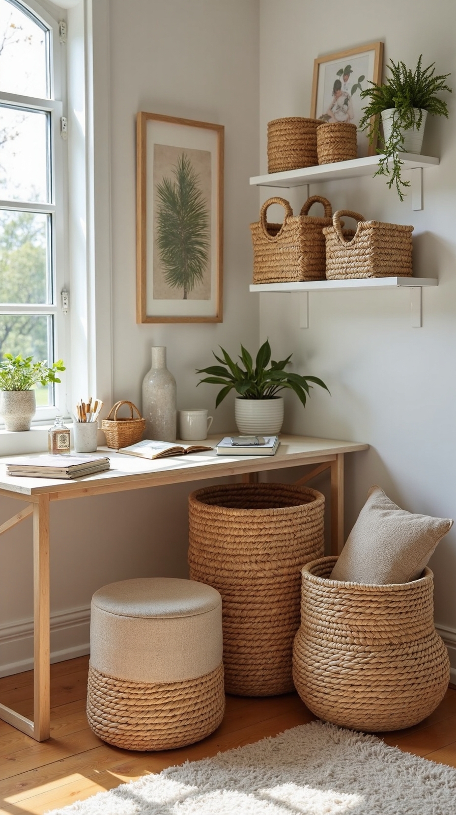 organic boho textural storage solutions