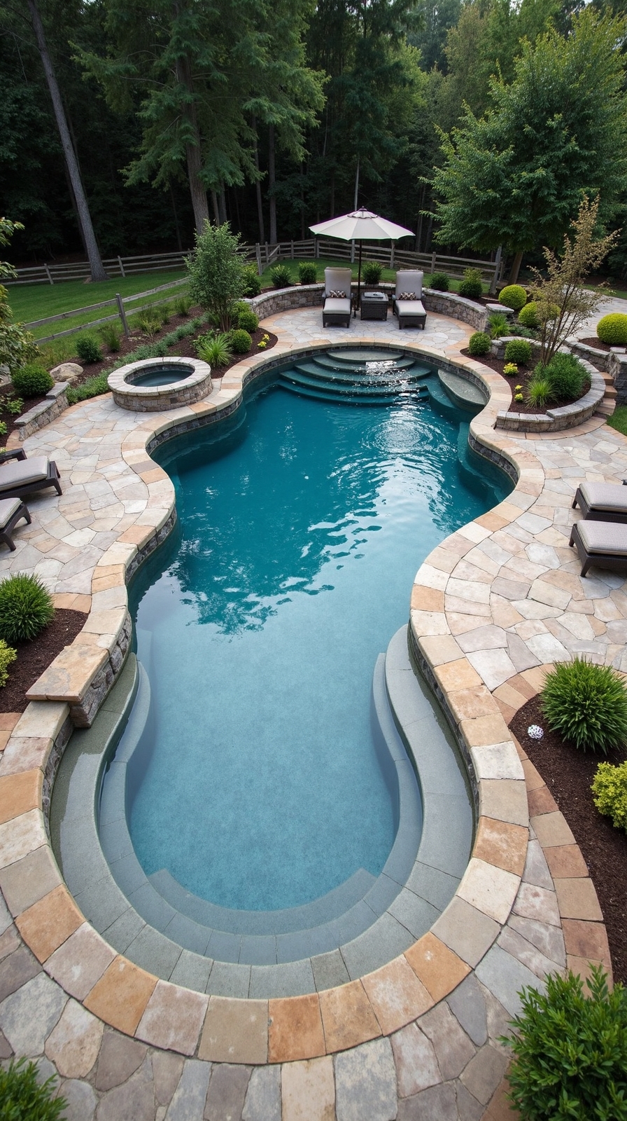 organic curve harmonious poolside integration