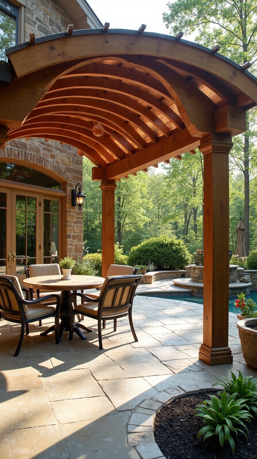 organic customizable arched timber canopy