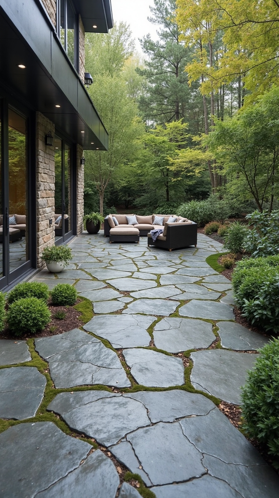 organic natural irregular dimensional flagstone layout