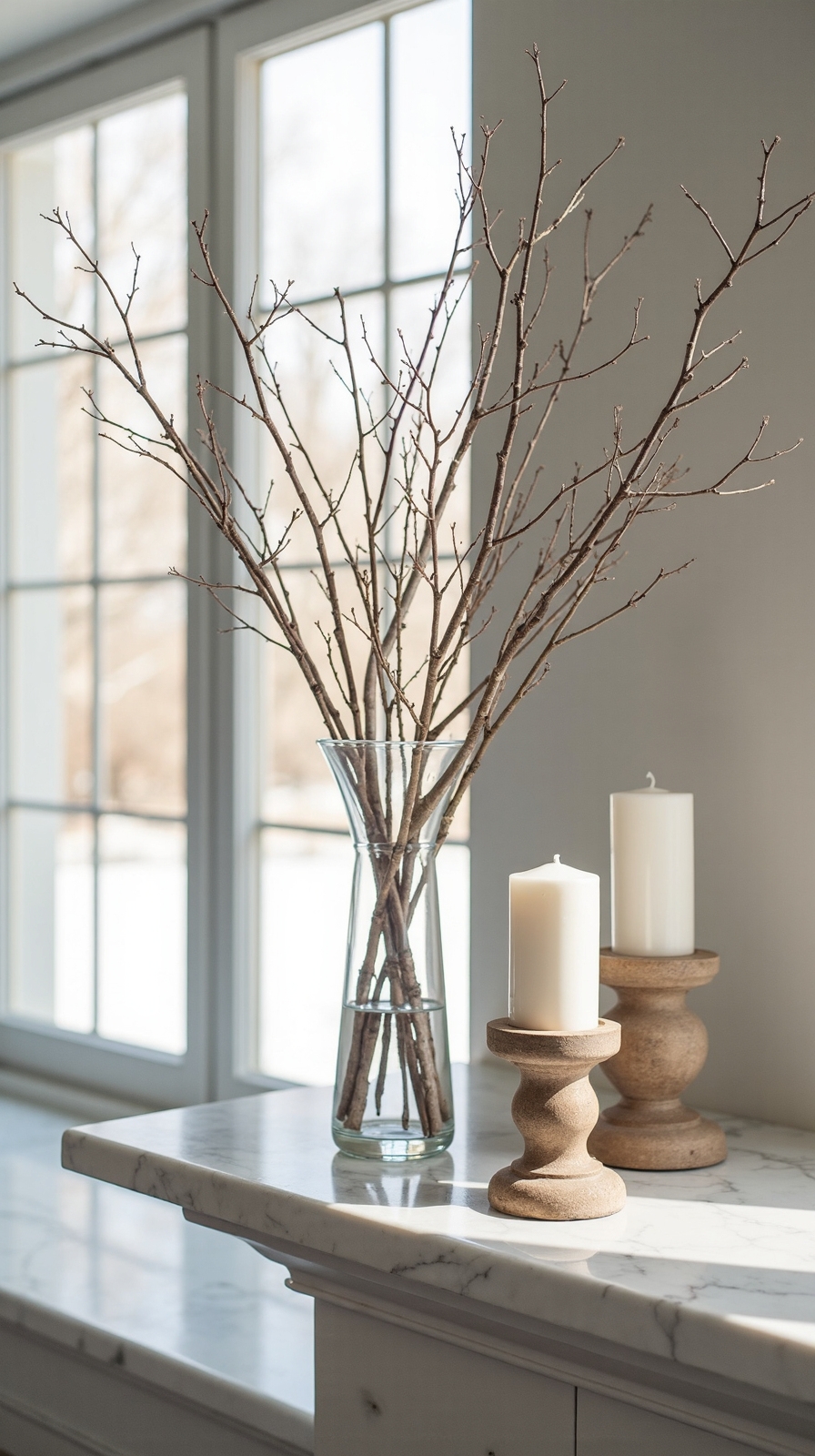 organic rustic grounding winter decor