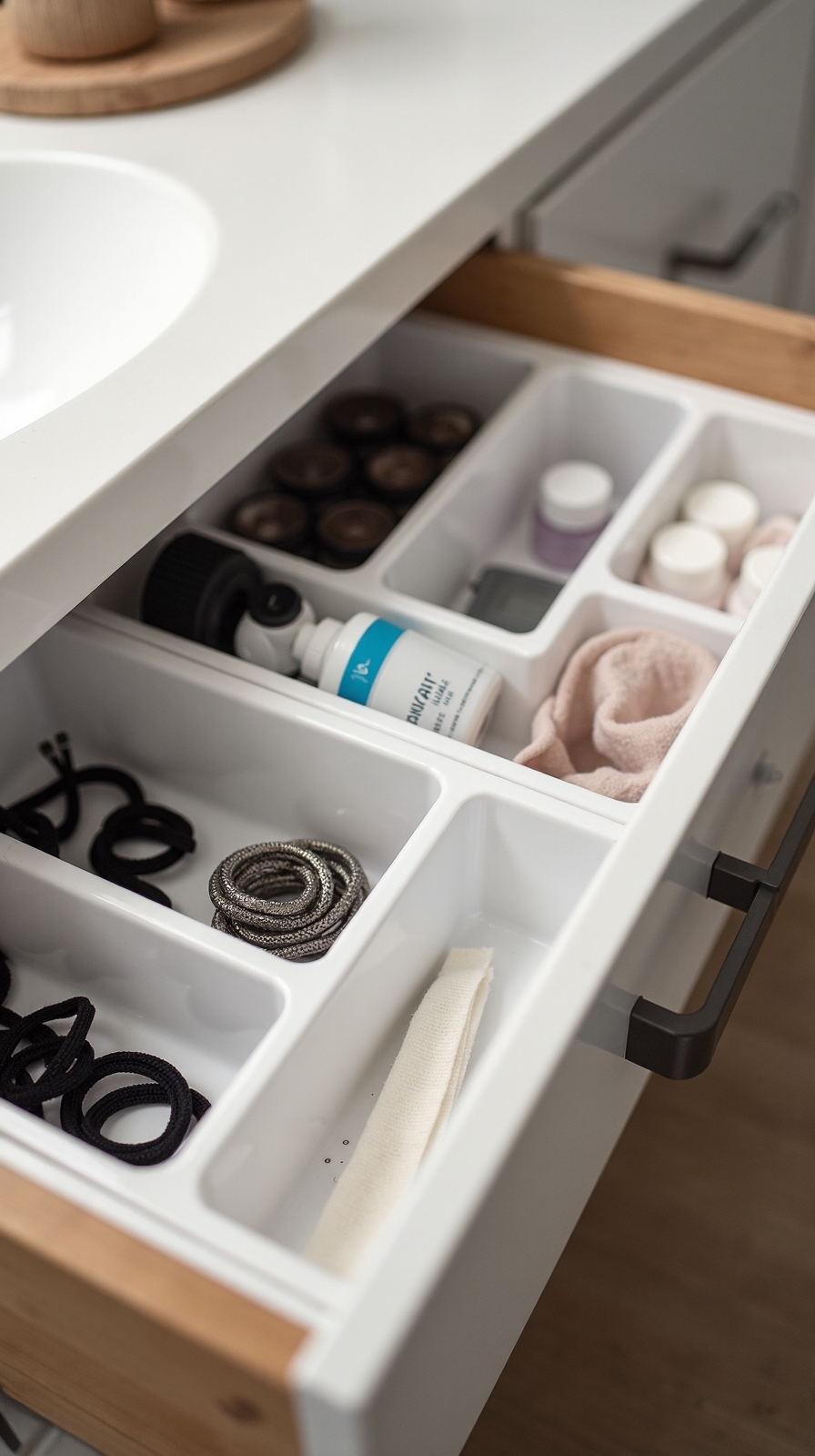 organized accessible customized bathroom storage