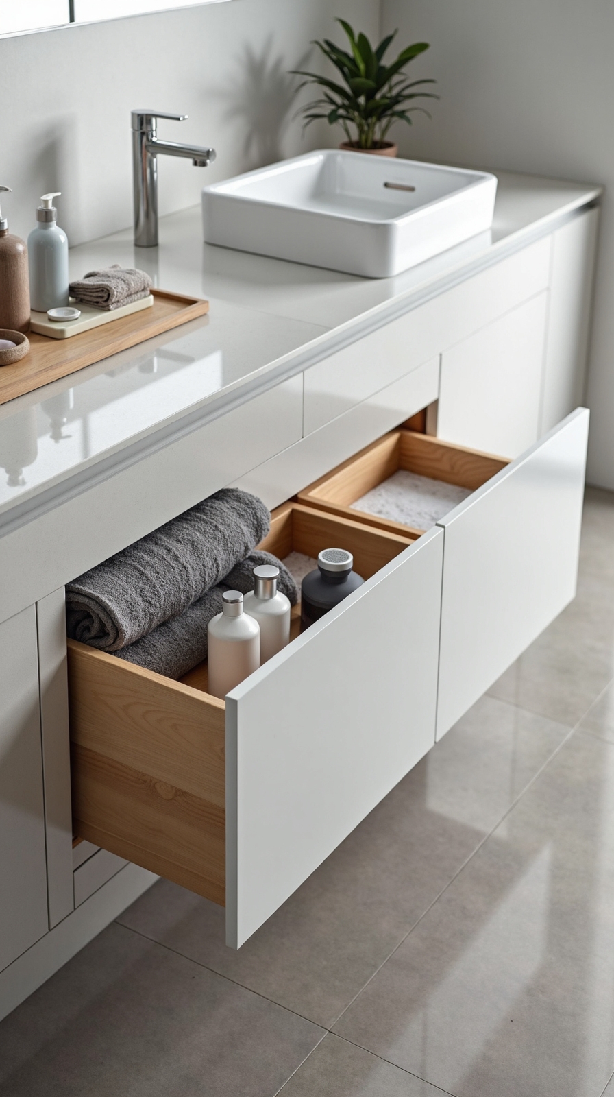 organized accessible under sink storage