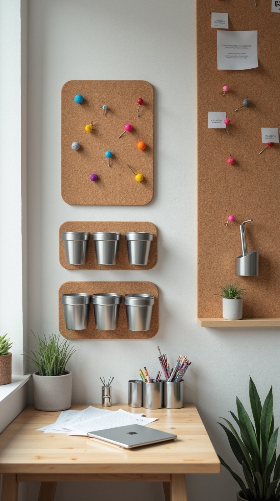 organized command center with cork boards